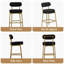 Ensemble de 2 tabourets de bar, tabourets de bar à hauteur de comptoir avec dossier et pieds en métal, chaises pour îlot haut avec repose-pieds, Sherpa-1153165380-1153165381