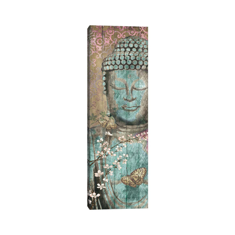 Floriental Buddha by Conrad Knutsen - Wrapped Canvas Panoramic Print, 121.92 cm H x 40.64 cm W x 3.175 cm D