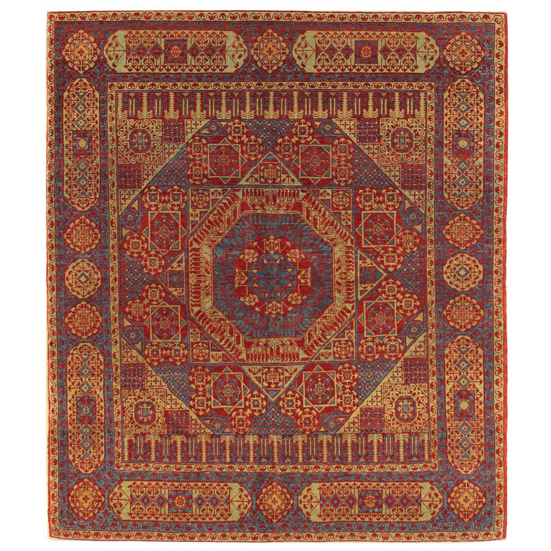 Mamluk One-of-a-Kind 4'11" X 5'10" New Age Wool Area Rug in Orange