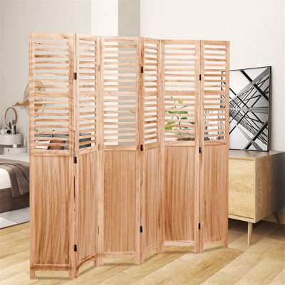 82.8'' W X 65'' H 6 - Panel Solid Wood Folding Room Divider