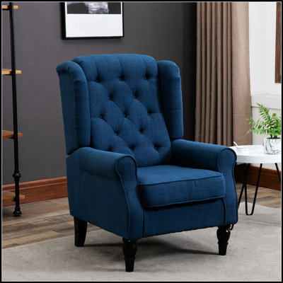 Button-Tufted Accent Chair with High Wingback for Elegant and Comfortable Seating, Perfect for Any Living Space.