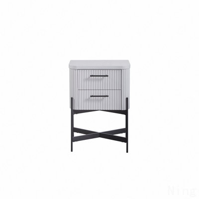 2-Drawer Nightstand - White (With USB-C Ports)