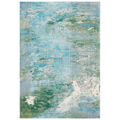 Etta Abstract Light Blue/Green Area Rug