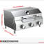 Barbecue au gaz de table à 3 brûleurs, barbecue au propane portatif de 30 000 BTU avec grilles épaisses robustes et boutons en acier inoxydable, conception compacte et pieds amovibles pour le camping, le camping-car et la cour arrière-124950450-124950449