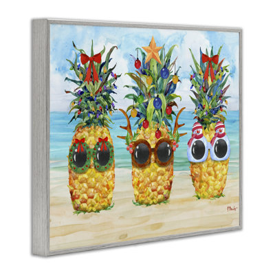 «Christmas Cool Pineapples», art de la giclée encadrée par Paul Brent