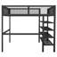 Lit mezzanine double noir avec rangement à 4 niveaux