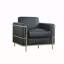 Fauteuil de direction en similicuir Executive, fauteuil de salon rembourré en métal chromé-2036977338