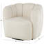 Fauteuil d'appoint pivotant arqué en polyester crème