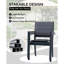 Ensemble de 2 chaises de patio en aluminium empilables en aluminium avec revêtement en PVC pour terrasse et cour arrière