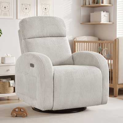 Fauteuil inclinable électrique berçant en tissu Delba