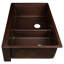 33" Hammered Copper Kitchen Apron 60/40 Double Basin Sink with Short 5" Divider w/ Matching Drains and Accessories