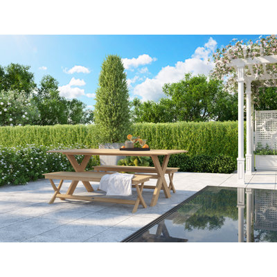 Table de salle à manger rectangulaire pour l'extérieur L 78,75 po x l 39,5 po