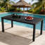 Table de jardin rectangulaire de 170 cm (67 po) de long, résistante aux intempéries, pour 6 personnes, avec trou pour parasol et structure en aluminium. Mobilier de jardin moderne en plastique, idéal pour terrasse, jardin ou piscine. Capacité de charge : 181 kg (400 lb).-120480988