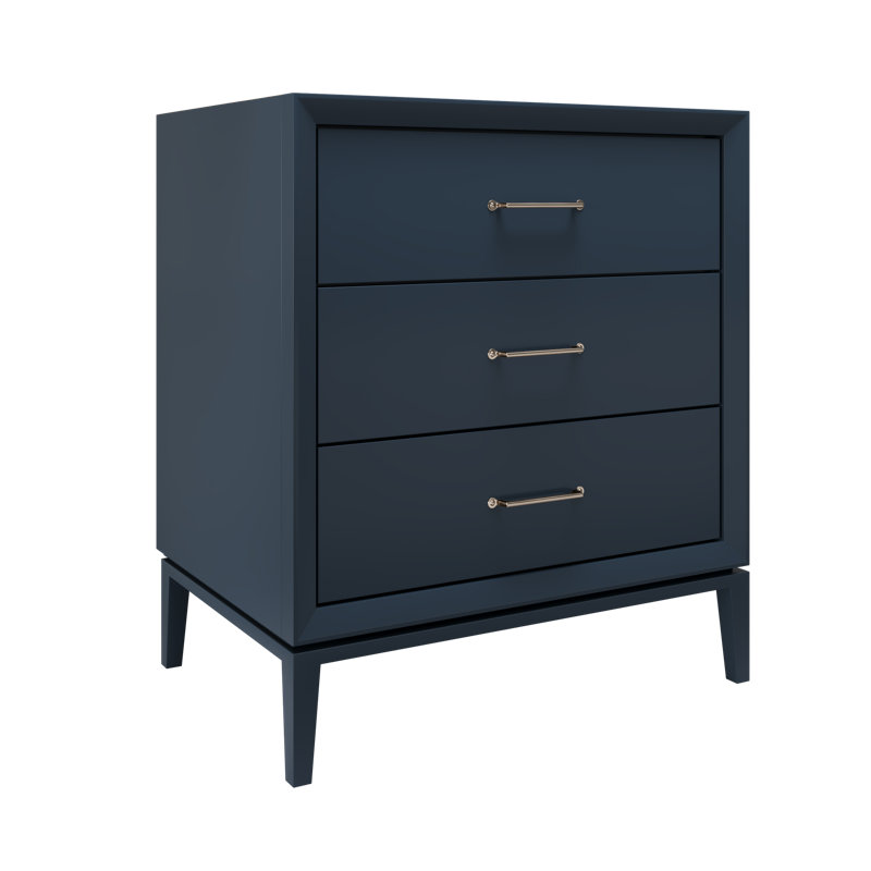Alexandra Three-Drawer Single Bath Vanity, Hague Blue, 30", Satin Nickel