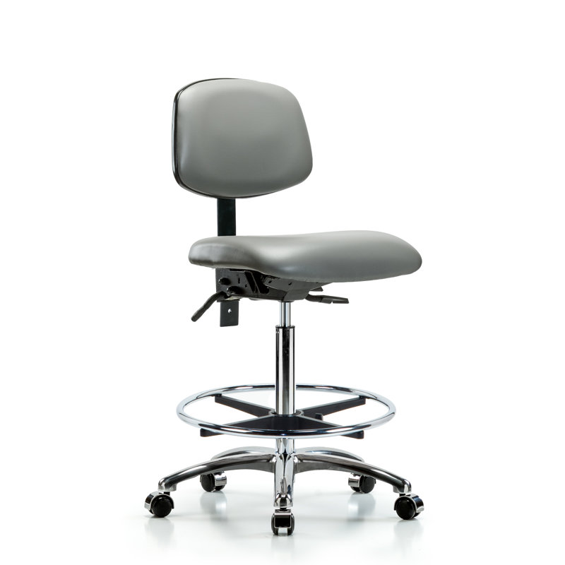 Chaise de travail ergonomique Latanisha, Roulettes, Non, Argenté