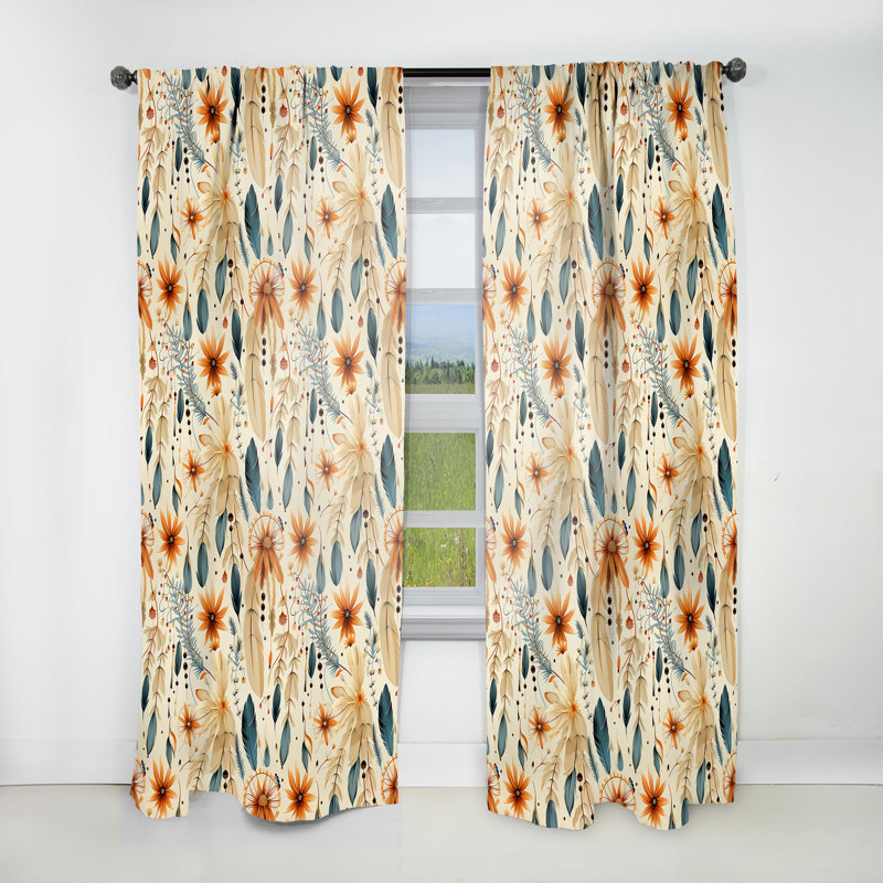 Desert Dreamcatchers - motif boho III - rideau boho - rideau obscurcissant abstrait - 1 panneau, L 52 po x L 95 po