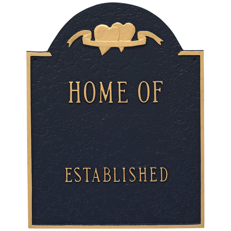Sign Plaque, Navy/Gold, Yes