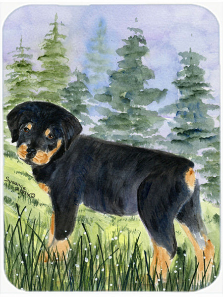 Planche à découper en verre à dossier tête de Winston porter Rottweiler