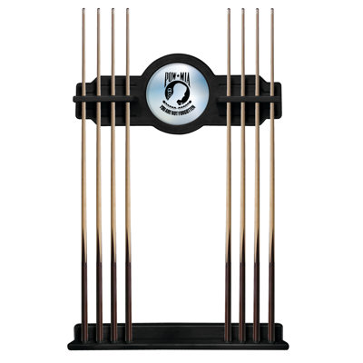 POW/MIA Holland Bar Stool Wood and Glass 16 Pool Cue Rack