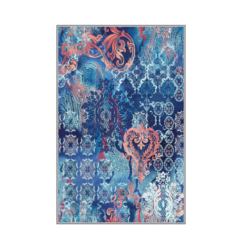 Soft Hall Carpet 2.6 x 4.9 Feet | 100% Polyester, 0.04 in Pile Height | Antibacterial, Non-Slip Underside | Woven with 3D Digital Printing | Machine Washable | Durable & Stylish for Entryways & Living Rooms