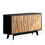 Armoire en bois texturée à 4 portes géométriques - idéale pour l'organisation à la maison