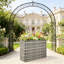 Pot à balcon surélevé de 58 cm (22,8 po) de haut pour balcon, gris et en acier, capacité de 45 litres (11,9 gal), pieds réglables, structure en acier, doublure amovible.