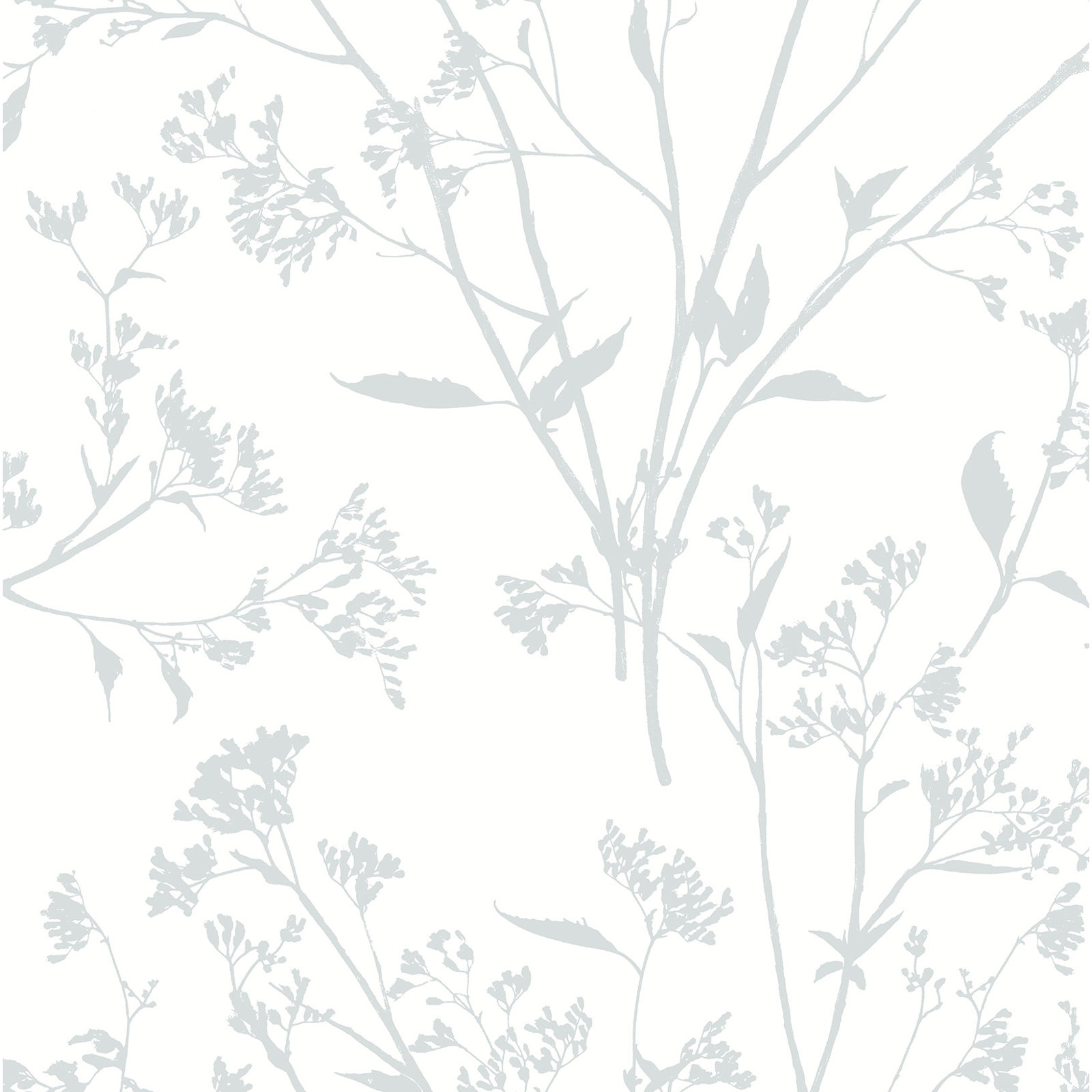 Stormi Modern Floral Wallpaper, Light Gray