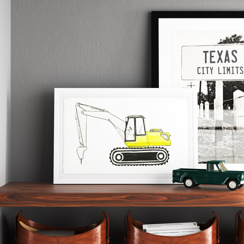Anyan 'Jackhammer Truck' Framed Print, 8" H x 12" W x 1.5" D