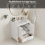 Meuble-lavabo de 30 po avec cadre en bois massif et comptoir de meuble-lavabo autoportant avec lavabo blanc