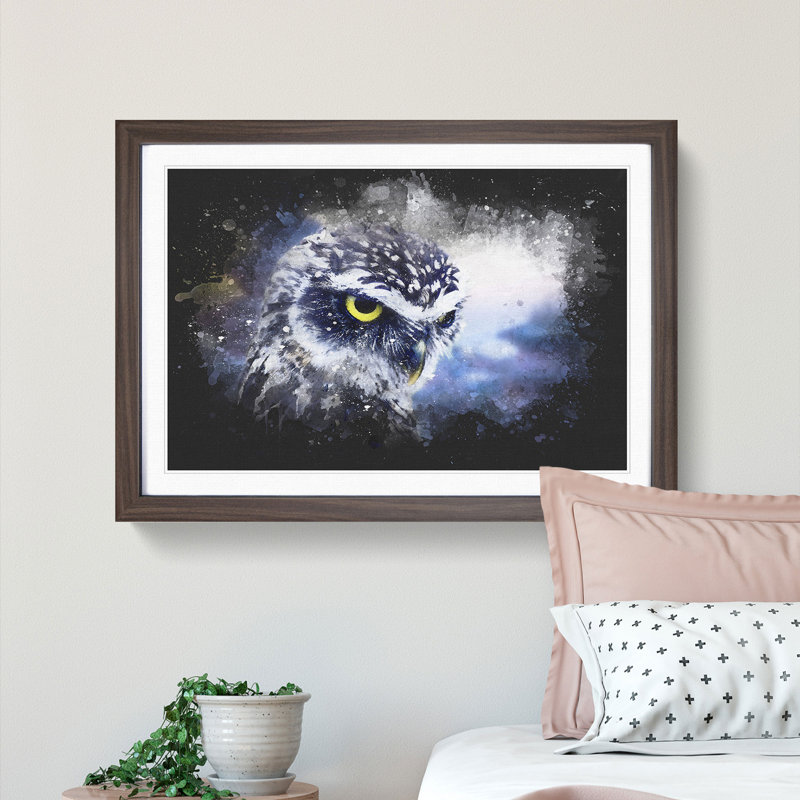 Owl in Nepal - Picture Frame Graphic Art Print, Walnut Framed, 62cm H x 87cm W x 2cm D