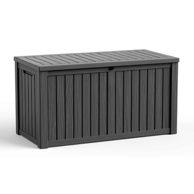54.28"w 150 Gallon Outdoor Storage And Weather Resistant Resin Deck Box(Black)