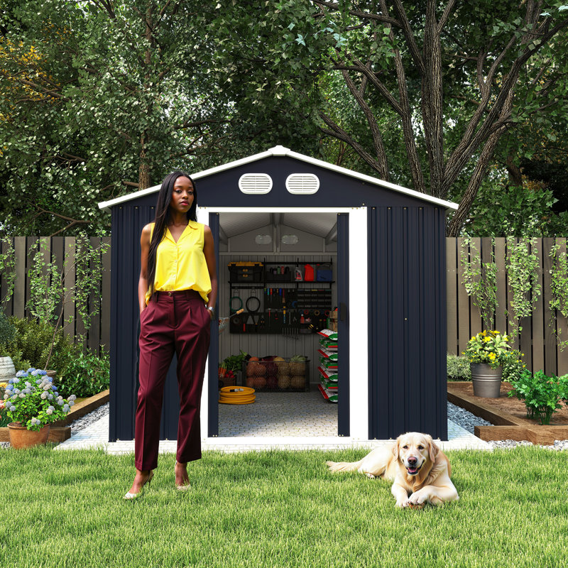Secure Storage Sheds, 8x12 Ft Metal Steel Modern Backyard Garden Use