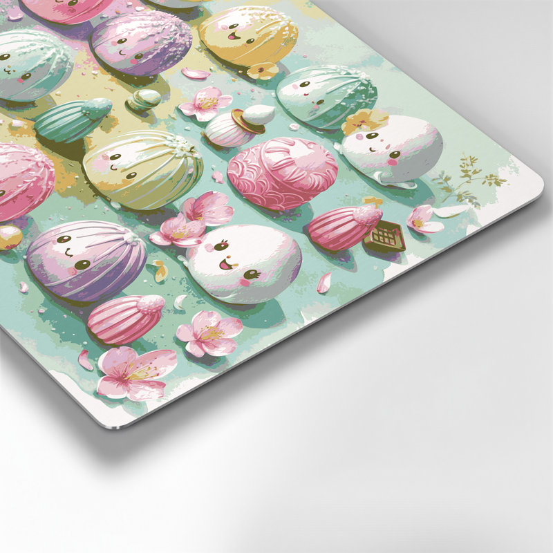 Desserts, art mural en métal beige Mochi, H 11 po x l 14 po