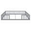 Structure de lit double simple avec clôture, garde-corps, sans porte, gris-433559289