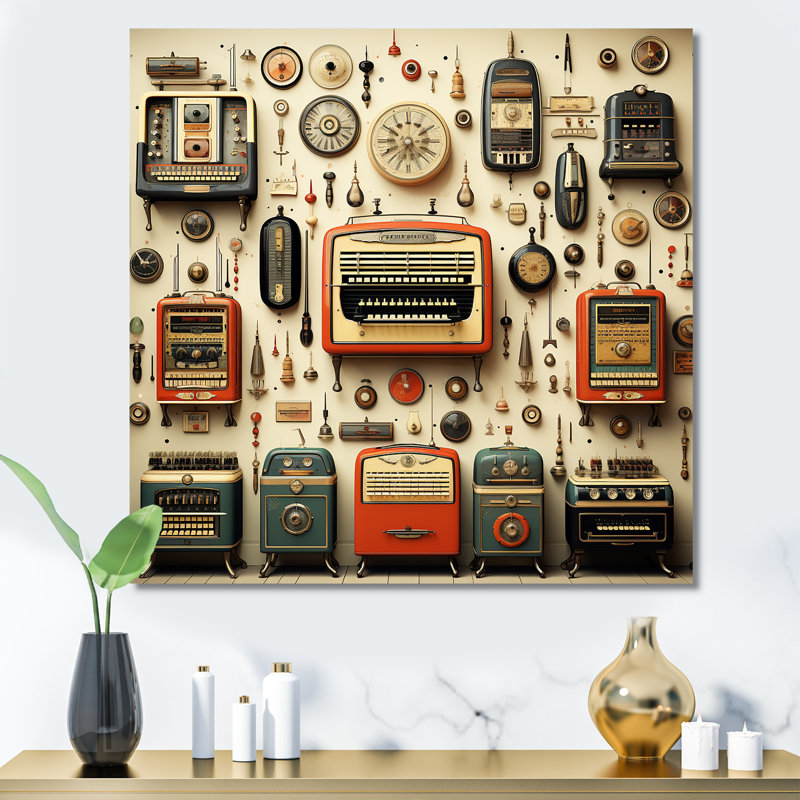Nostalgic Jukebox Tunes 4 - Jukeboxes, art mural, Toile tendue, H 36 po x l 36 po x P 1,5 po