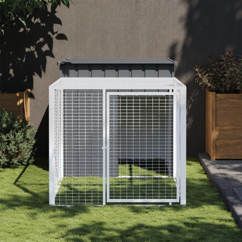 Poulailler avec grillage Ebelina, Gris anthracite, H 43,3 po x l 43,3 po x P 79,1 po