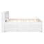 Lit double avec tête de lit, ports et 3 tiroirs - blanc, lit gigogne simple, construction en bois massif