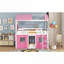 Lit simple superposé en bois de pin, conception de maisonnette sans sommier blanc rose pour la chambre à coucher-1476837581