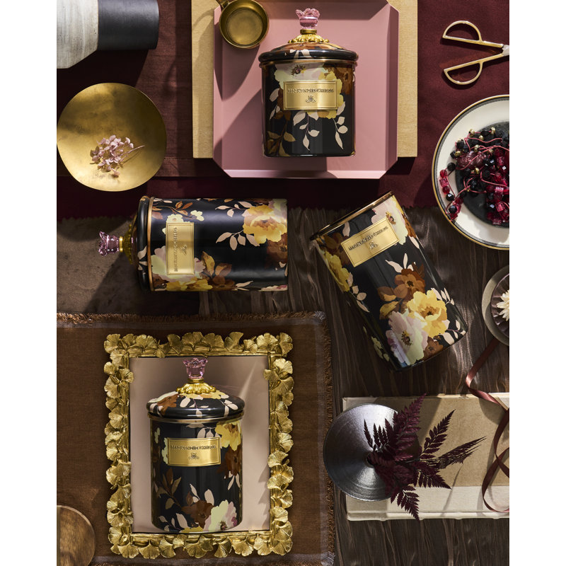 Wild Rose Brown Medium Canister, Brown