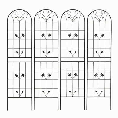 Paquet de 4 treillis de jardin en métal 86,7 "x 19,7" antirouille pour plantes grimpantes