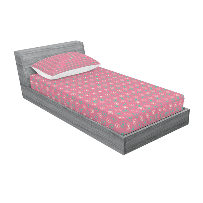 Ensemble de draps à grandes et petites fleurs, Ensemble de draps pour lit simple avec drap-housse