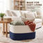 Panier de rangement extra large de 61 cm (24 po) en corde de coton avec poignées, grand panier de rangement tissé pour couvertures, literie, oreillers, jouets et vêtements-1839271502
