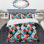 Ensemble de housse de couette à motif géométrique rose et bleu Popart-180782791