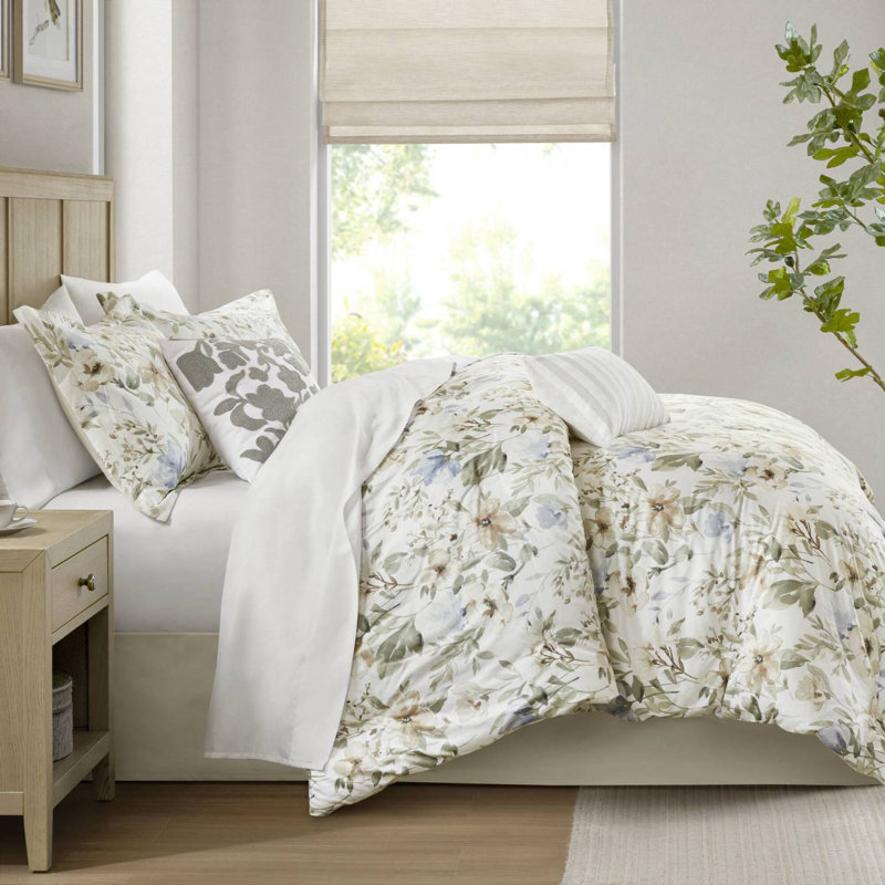 Ensemble d'édredon surdimensionné en satin de coton 6 pièces avec taies décoratives, jupe de lit et coussins décoratifs