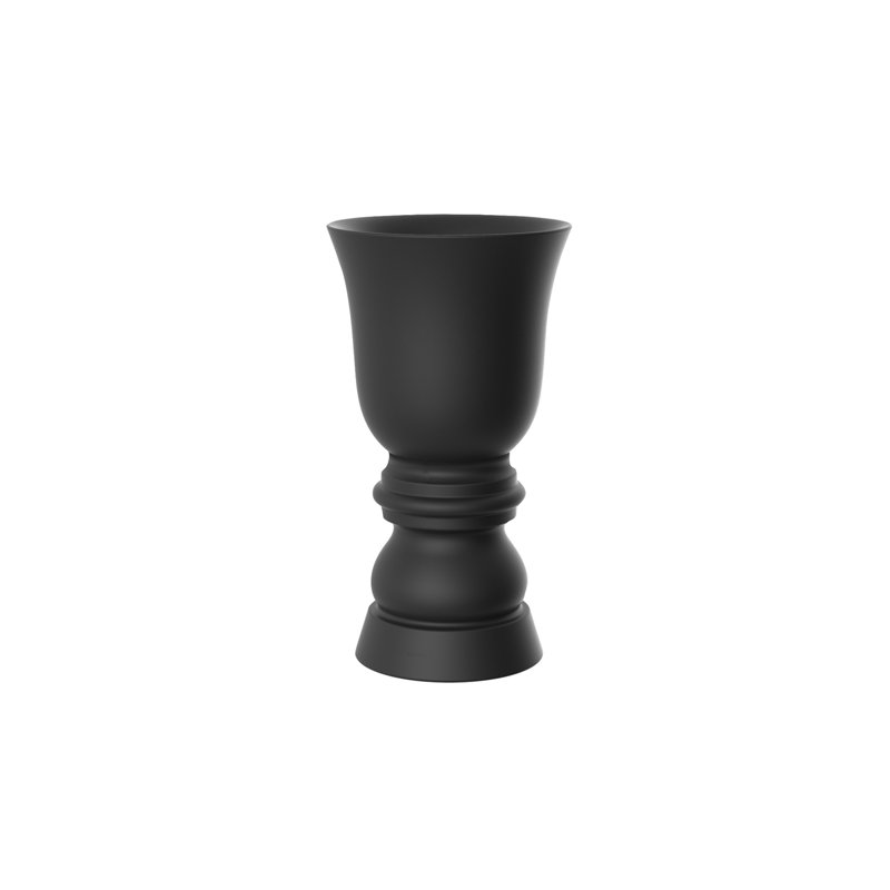 Suave Resin Pot Planter, Black, 39.25" H x 21.75" W x 21.75" D