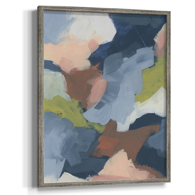 «Soft Indigo Atmosphere II», reproduction encadrée - bois massif, H 30 po x l 24 po