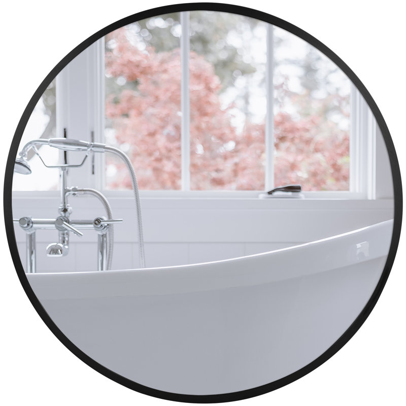 Wilnelia Flat Mirror, Black, 28" x 28"