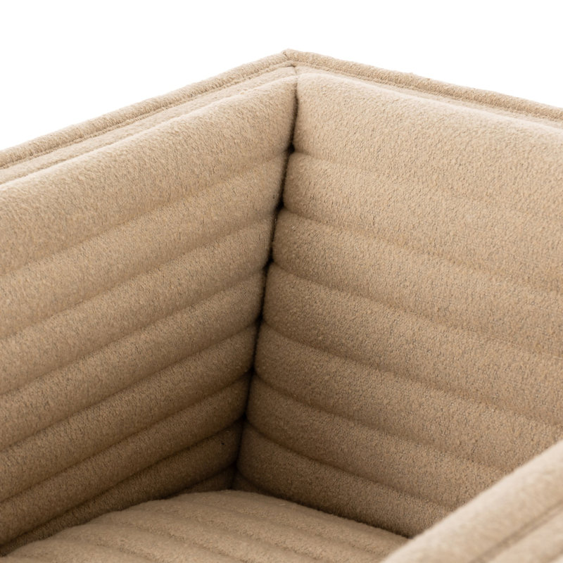 Calandre Swivel Chair-Crete Ecru