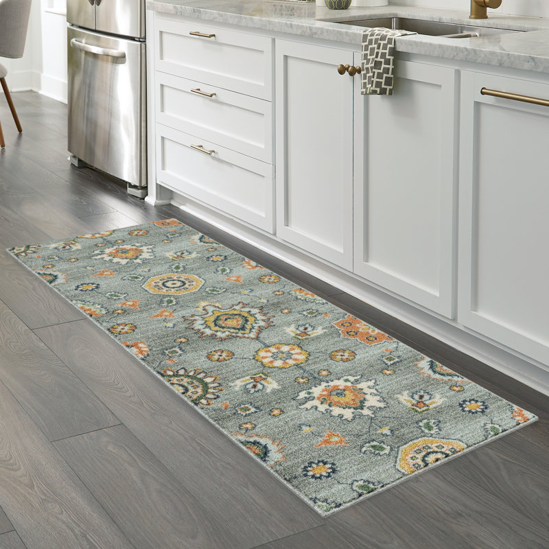 Damask Indoor Rug, Runner 2' x 6'
