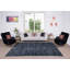 Tapis noir en laine turque 7,5 pi x 2,2 pi fabriqué à la main pour intérieurs modernes